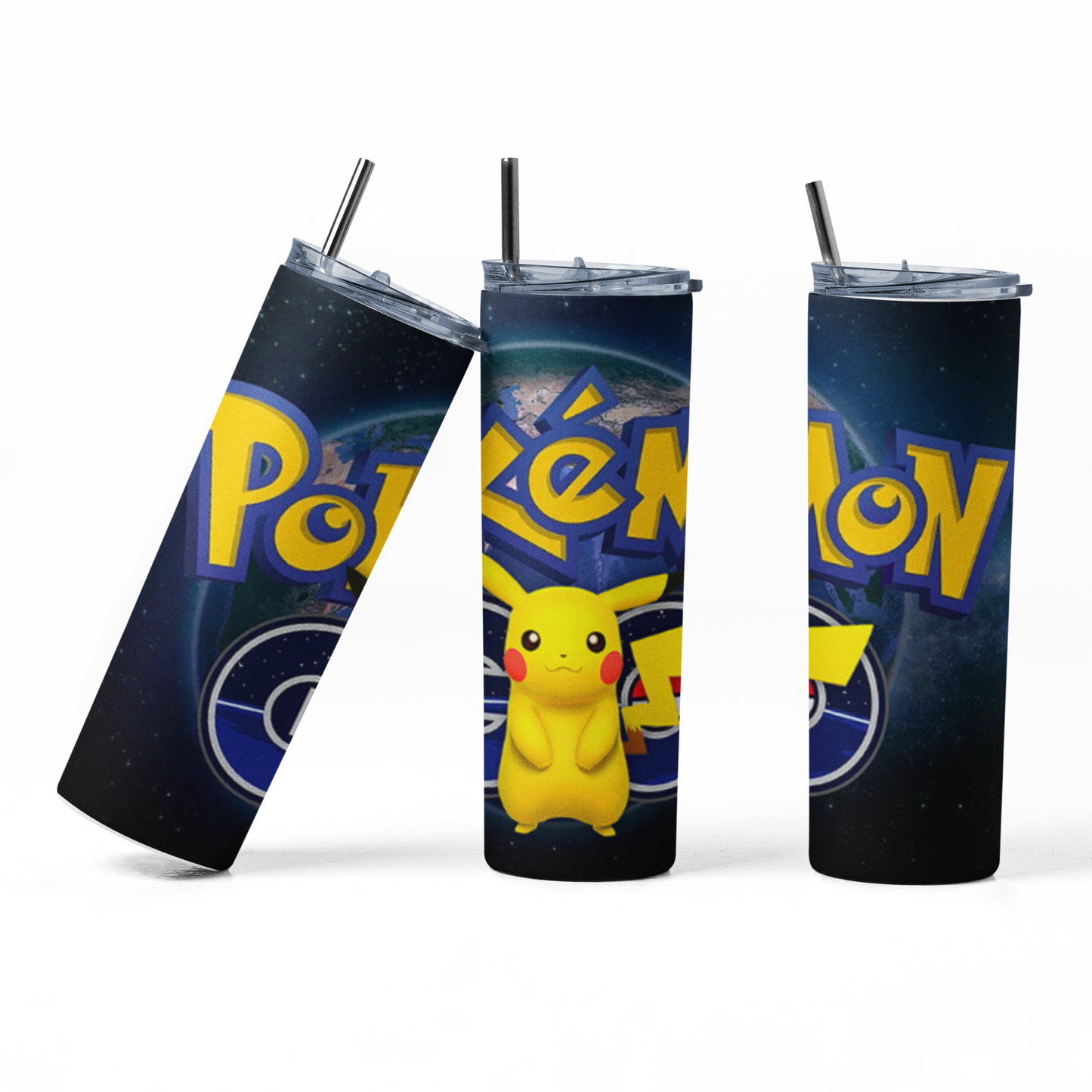 Pokemon Go Pikachu 2 20oz Straight Hot/Cold Tumbler with Lid and Straw