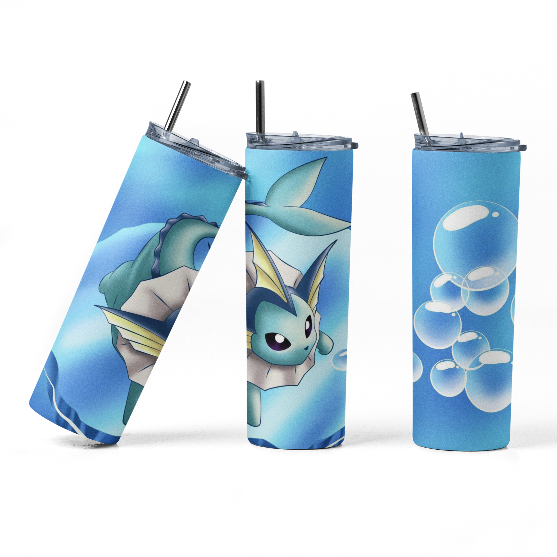 Pokemon Vaporeon 20oz Straight Hot/Cold Tumbler with Lid and Straw