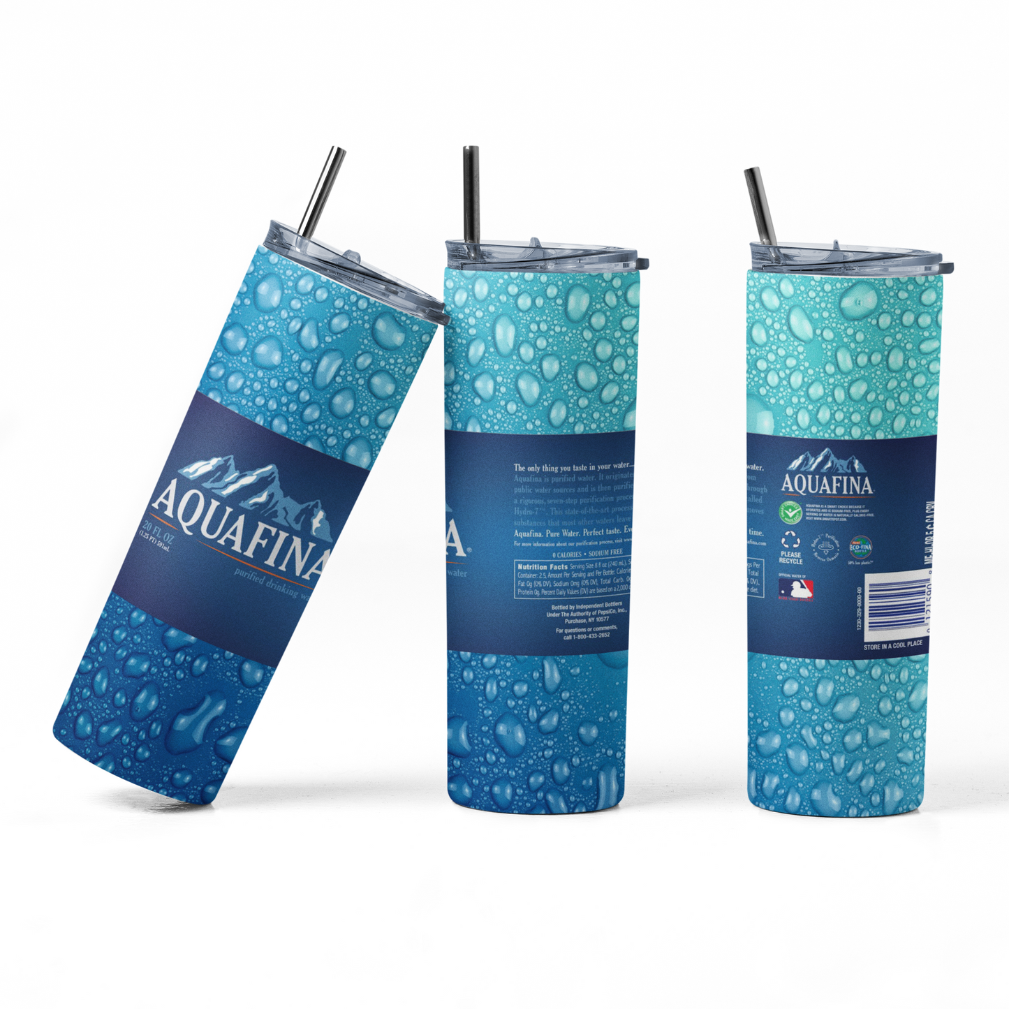 Aquafina 20oz Straight Hot/Cold Tumbler with Lid and Straw