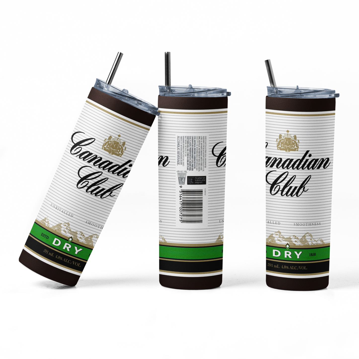 Canadian Club 20oz Straight Hot/Cold Tumbler with Lid and Straw