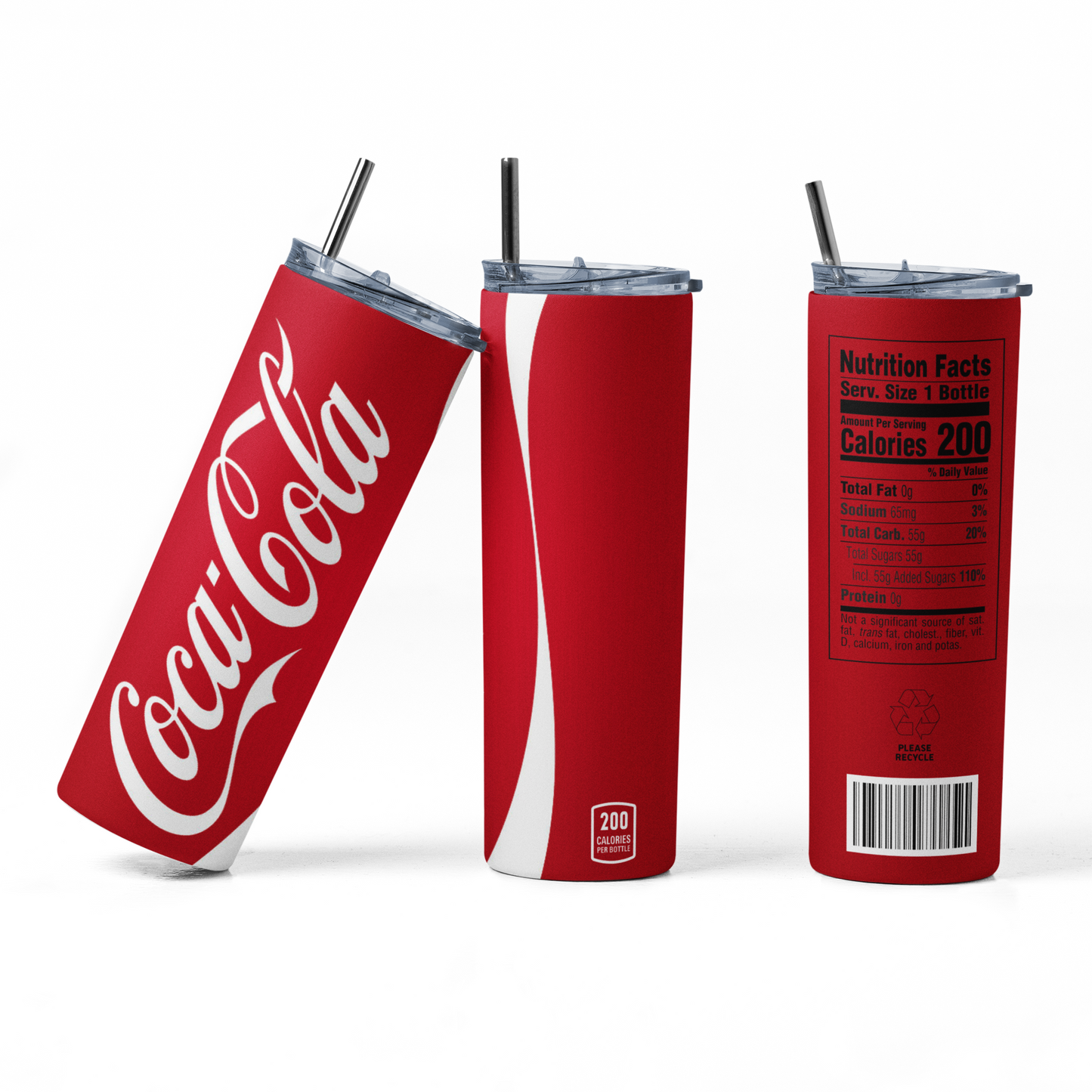 Coca cola Coke 20oz Straight Hot/Cold Tumbler with Lid and Straw