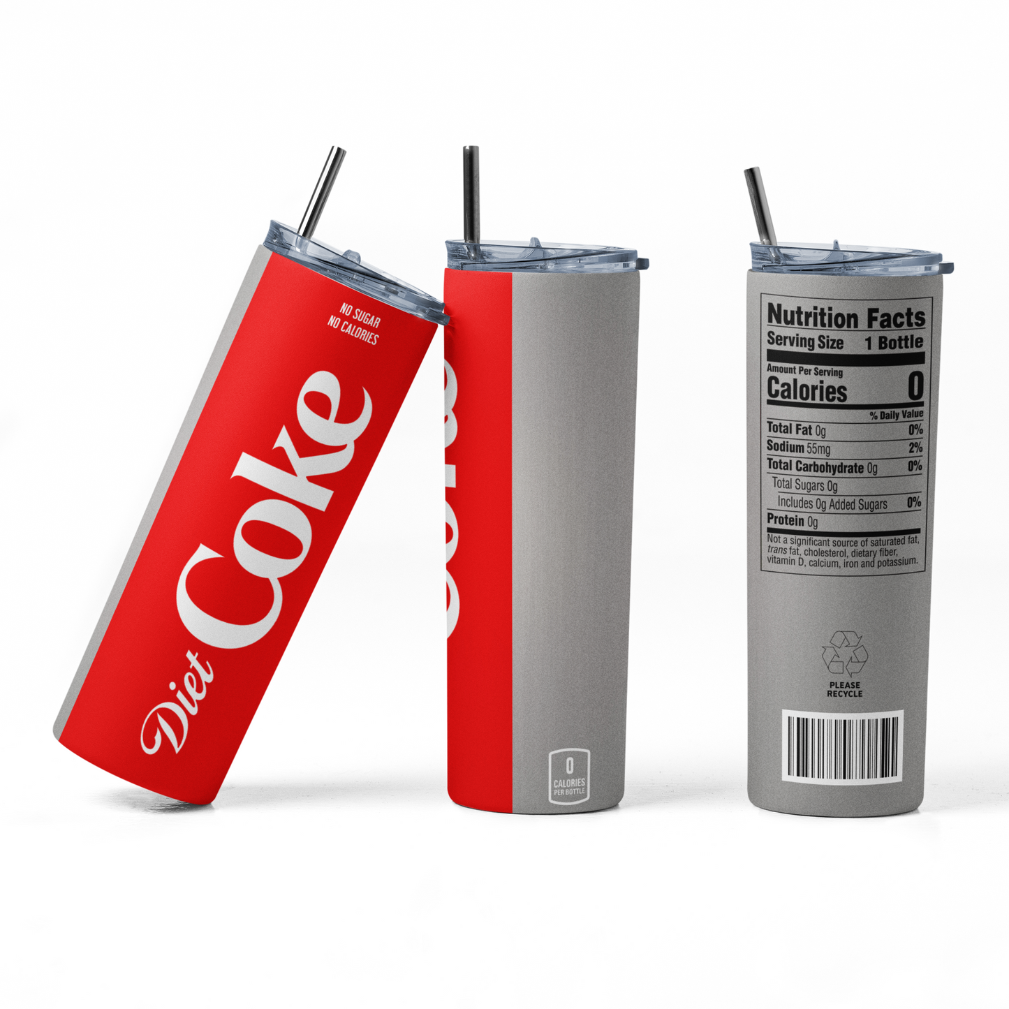 Diet Coke 20oz Straight Hot/Cold Tumbler with Lid and Straw