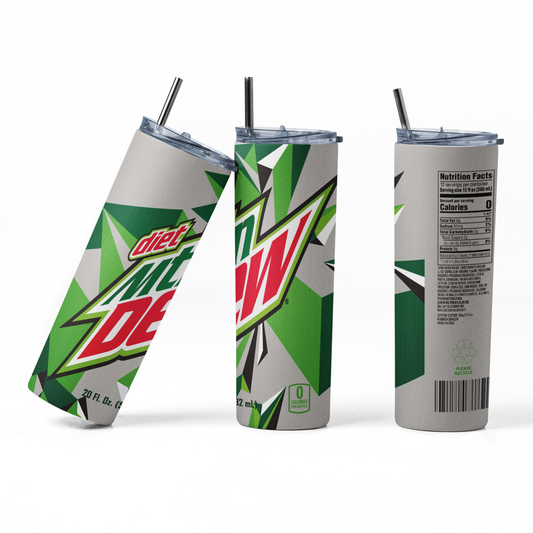 Diet Mountain Dew 20oz Straight Hot/Cold Tumbler with Lid and Straw