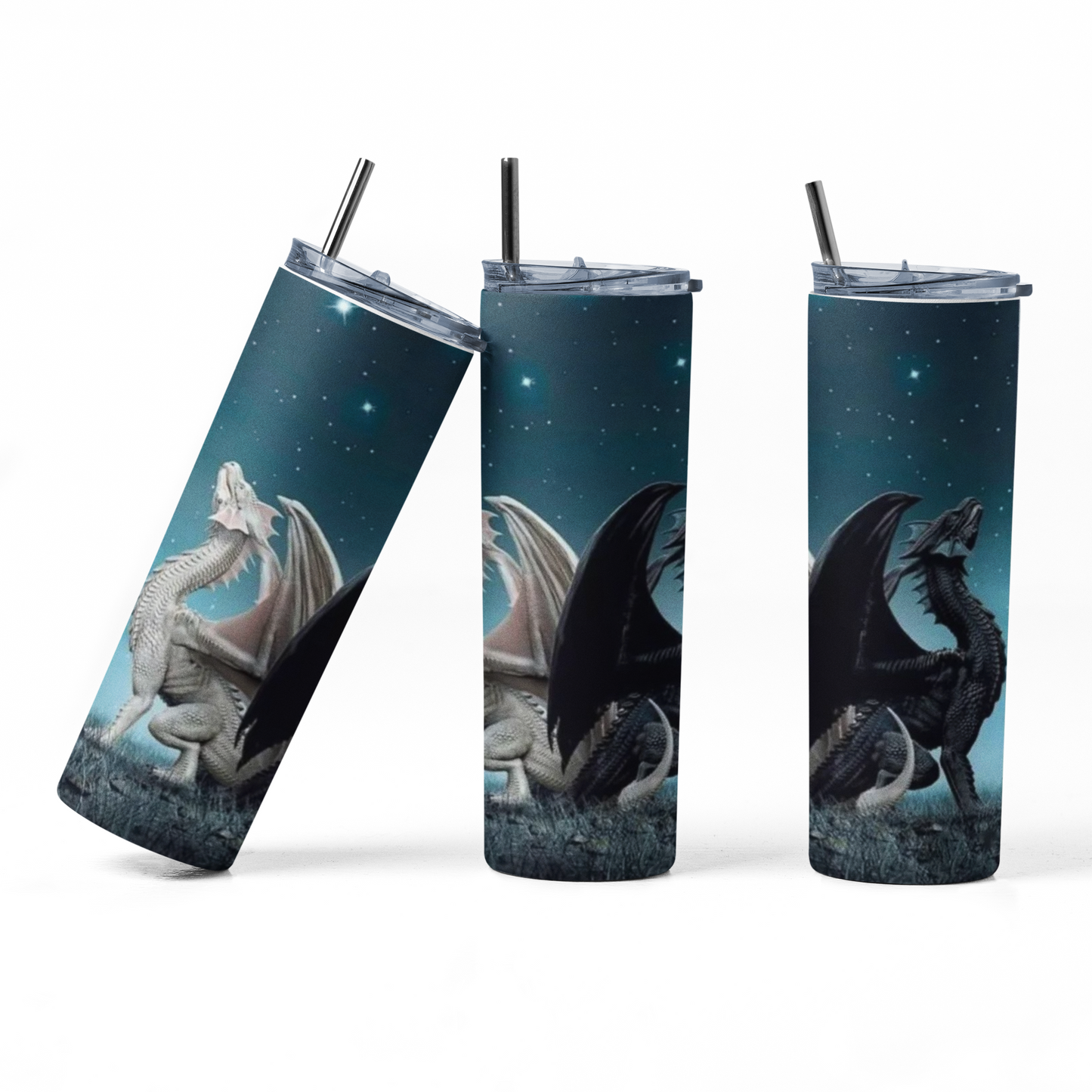 Dragons Stargazing 20oz Straight Hot/Cold Tumbler with Lid and Straw