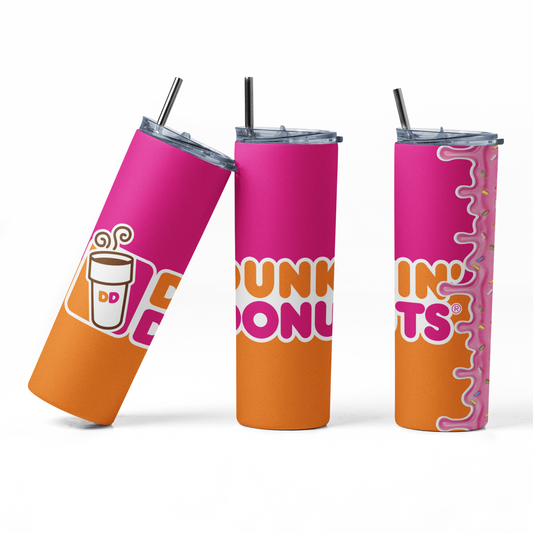 Dunkin Donuts Frosted Sprinkles 20oz Straight Hot/Cold Tumbler with Lid and Straw