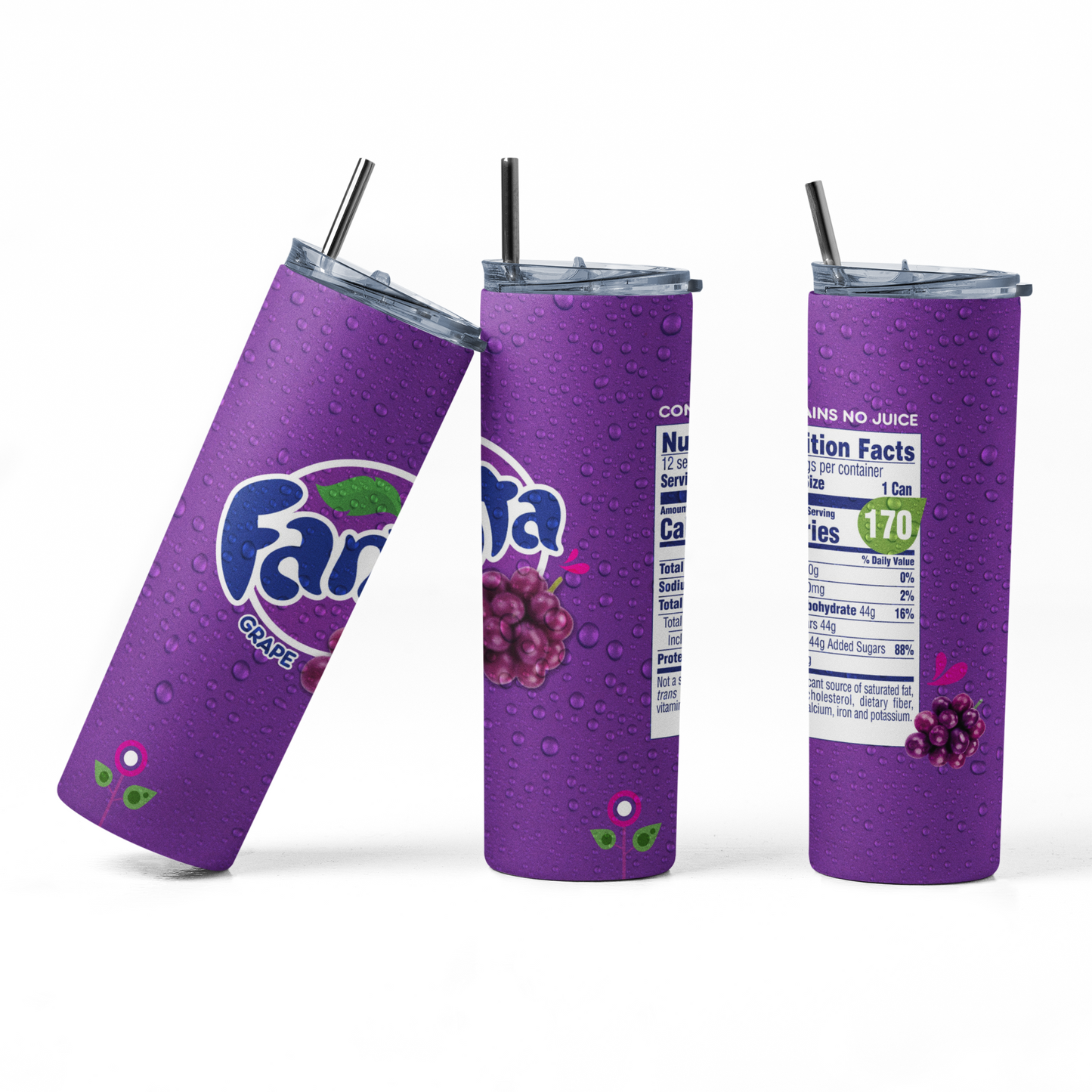 Fanta Grape 20oz Straight Hot/Cold Tumbler with Lid and Straw