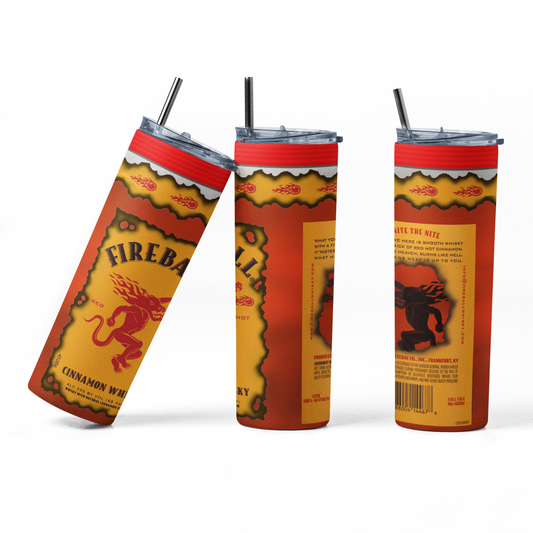 Fireball 20oz Straight Hot/Cold Tumbler with Lid and Straw