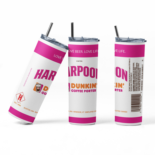 Harpoon Dunkin Coffee Porter 20oz Straight Hot/Cold Tumbler with Lid and Straw