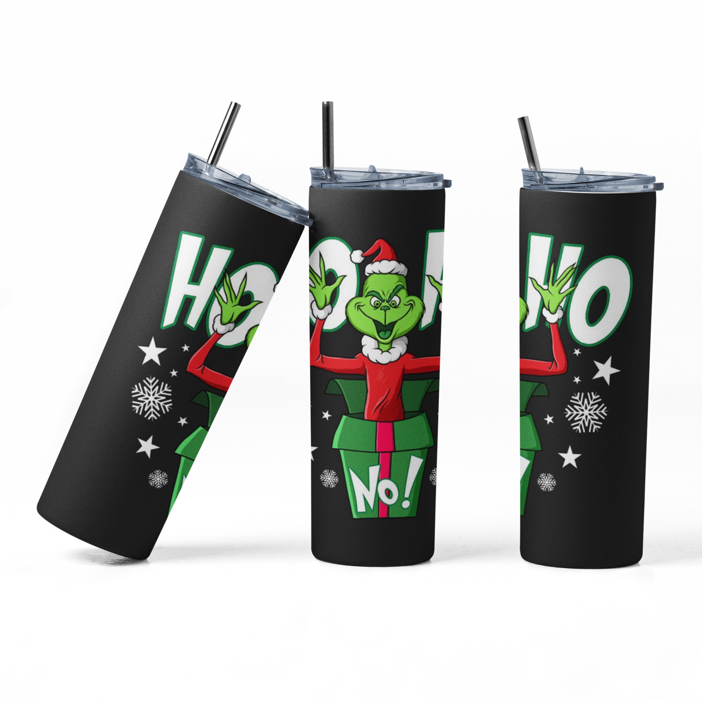 Ho Ho No 2 black: 20oz Straight Hot/Cold Tumbler with Lid and Straw