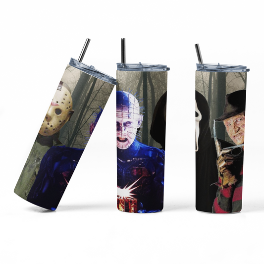 Horror Icons 2 20oz Straight Hot/Cold Tumbler with Lid and Straw