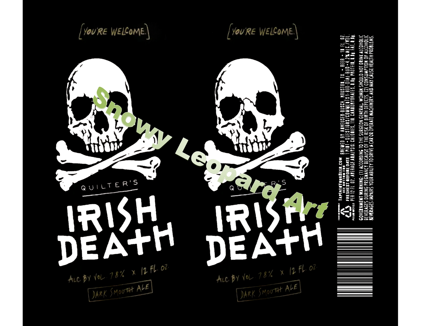 Irish Death 20oz Straight Hot/Cold Tumbler with Lid and Straw