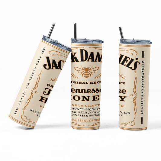 Jack Daniels Tennessee Honey 2 20oz Straight Hot/Cold Tumbler with Lid and Straw