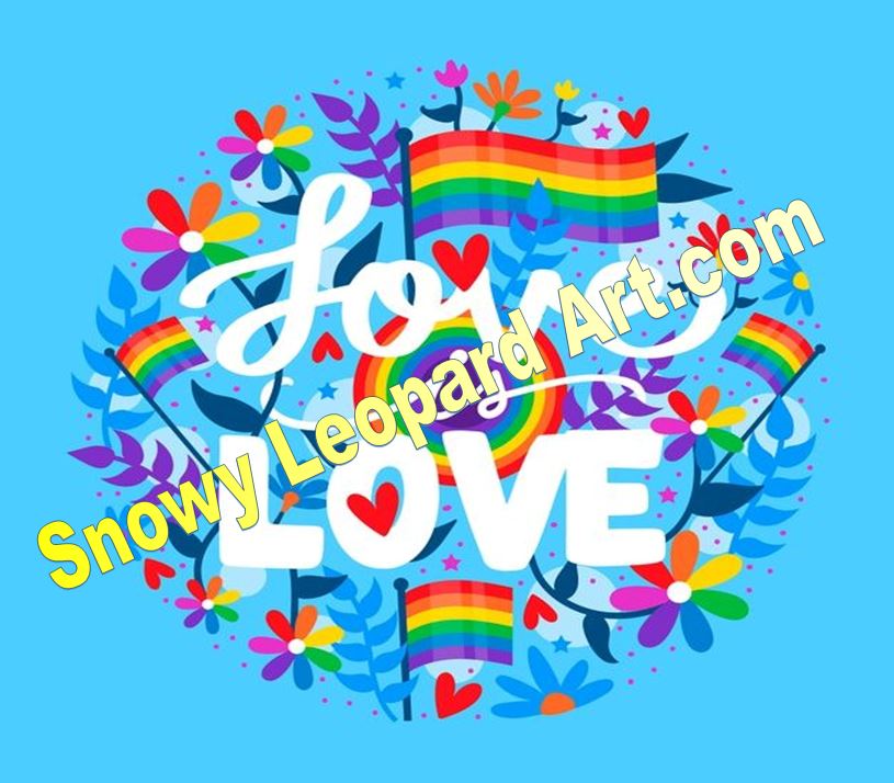 Love is Love - flower with blue background 20oz Straight Hot/Cold Tumbler with Lid and Straw