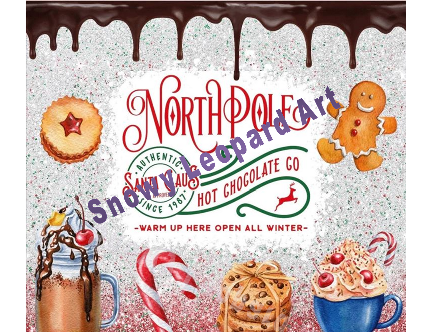 North Pole Authentic W candy: 20oz Straight Hot/Cold Tumbler with Lid and Straw