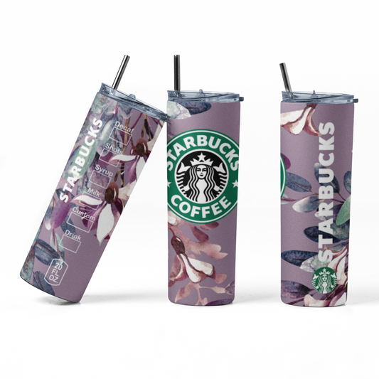 Starbucks Floral 20oz Straight Hot/Cold Tumbler with Lid and Straw