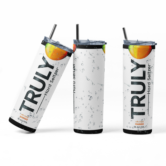 Truly Hard Seltzer Mango 20oz Straight Hot/Cold Tumbler with Lid and Straw