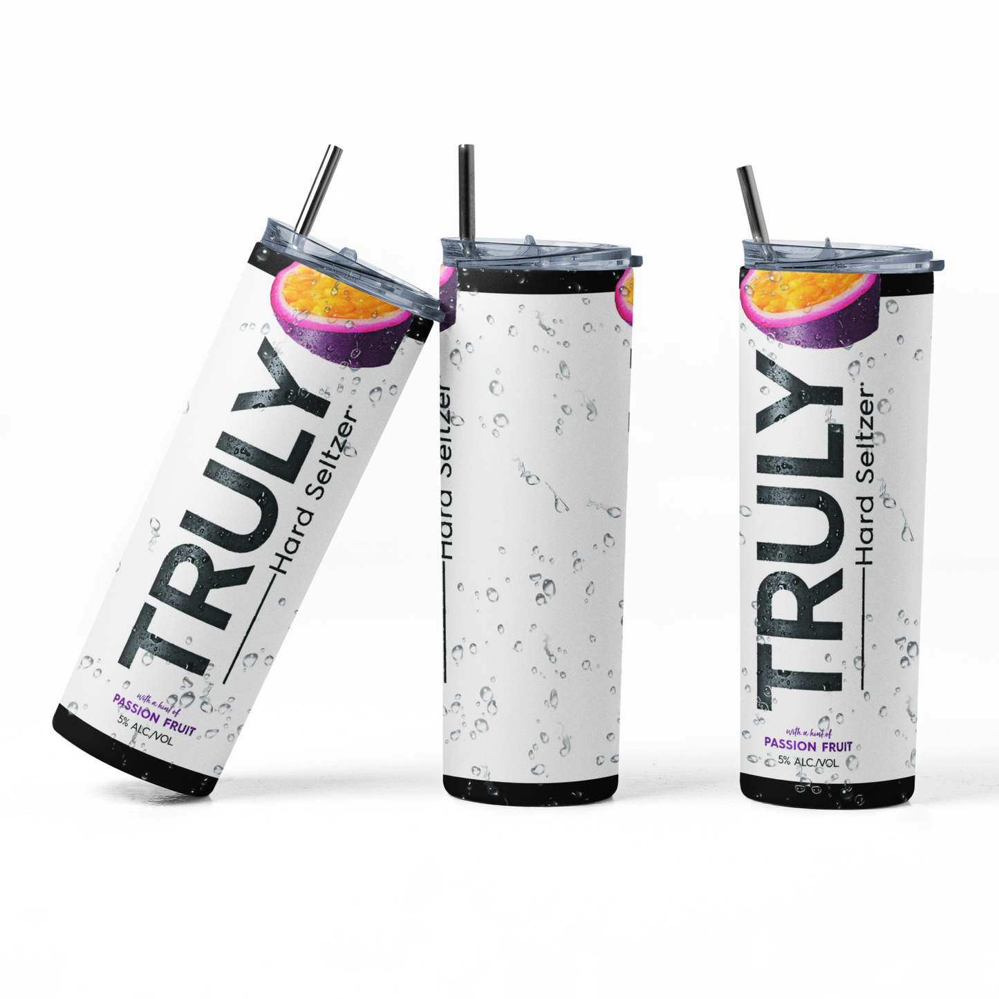 Truly Hard Seltzer Passion Fruit 20oz Straight Hot/Cold Tumbler with Lid and Straw