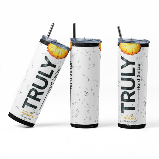 Truly Hard Seltzer Pineapple 20oz Straight Hot/Cold Tumbler with Lid and Straw