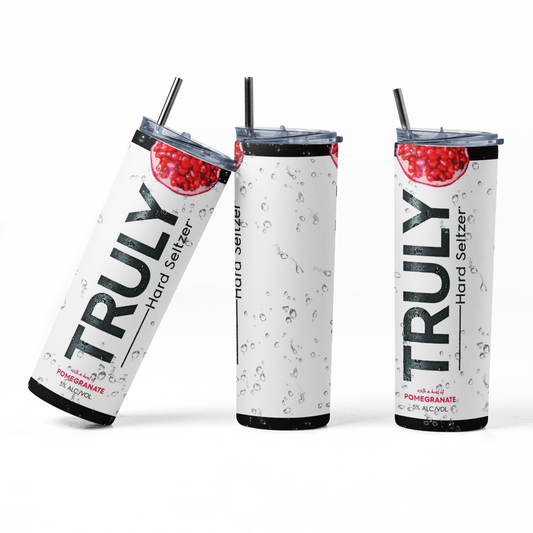 Truly Hard Seltzer Pomegranate 20oz Straight Hot/Cold Tumbler with Lid and Straw