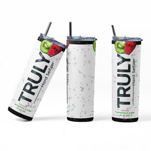 Truly Hard Seltzer Watermelon Kiwi 20oz Straight Hot/Cold Tumbler with Lid and Straw