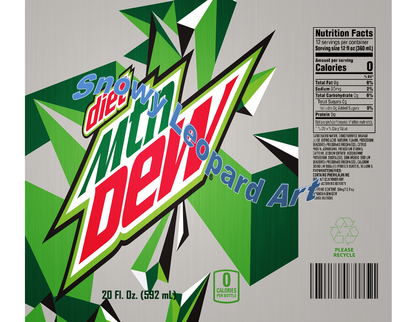 Diet Mountain Dew 20oz Straight Hot/Cold Tumbler with Lid and Straw