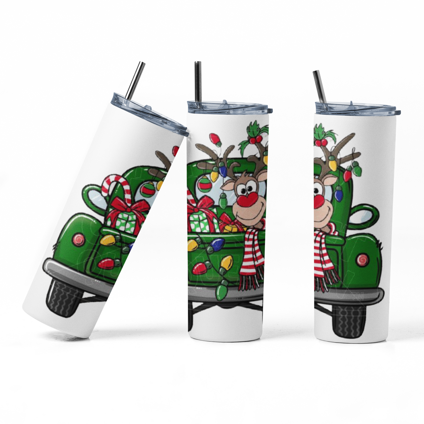 reindeer_in_a_truck: 20oz Straight Hot/Cold Tumbler with Lid and Straw