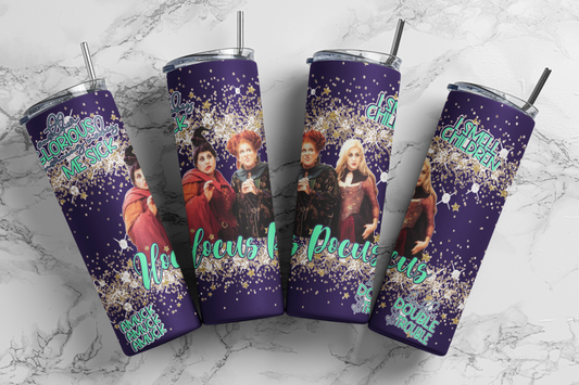 Hocus Pocus Sparkles Halloween Sanderson Sisters 20oz double wall tumbler with straw and slide lid great.