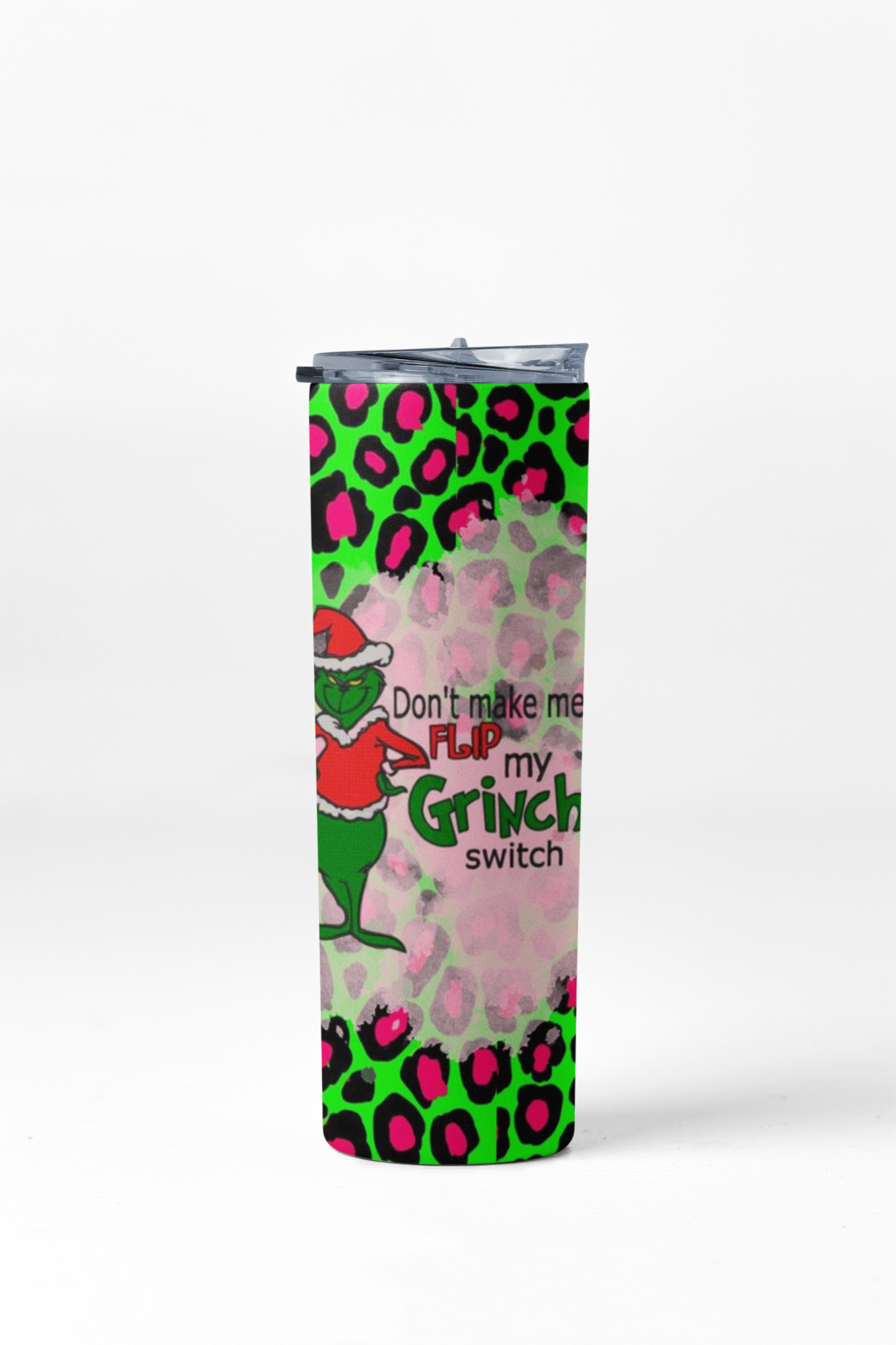 Grinch Don't Make Me Flip My Grinch Switch: 20oz Straight Hot/Cold Tumbler with Lid and Straw